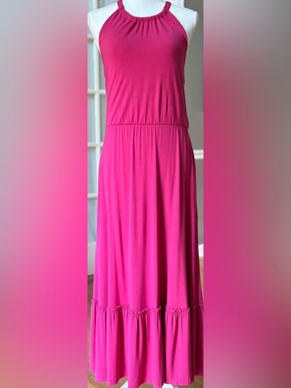 Rachel Zoe Fuchsia Midi Dress NWT Sleeveless Fit & Flare M